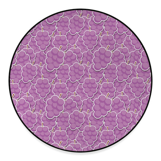 Cute Grape Pattern Print Round Floor Mat
