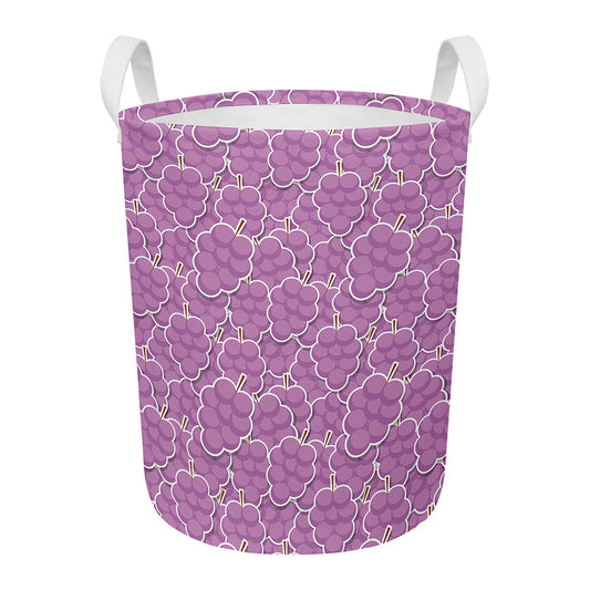 Cute Grape Pattern Print Round Laundry Basket