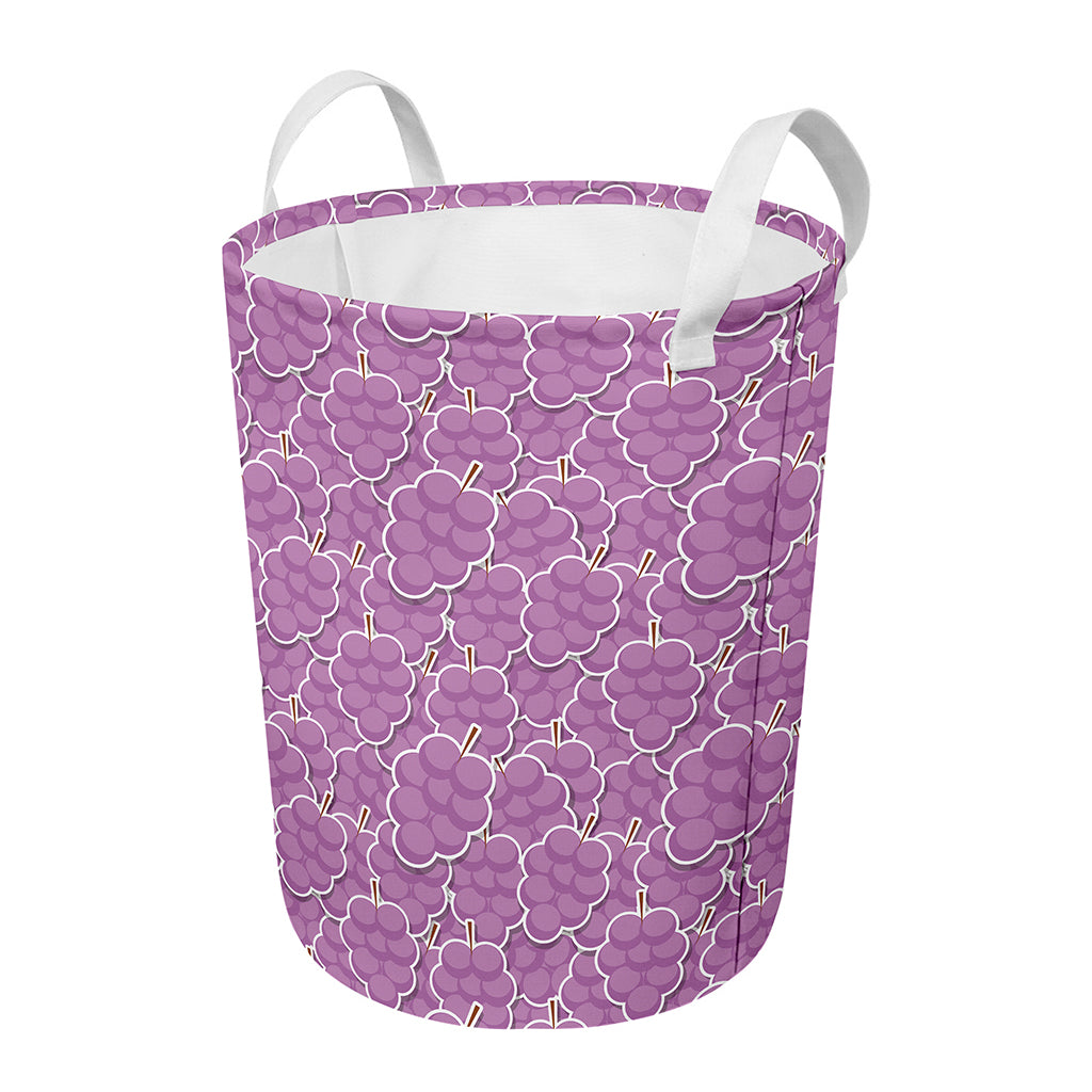 Cute Grape Pattern Print Round Laundry Basket
