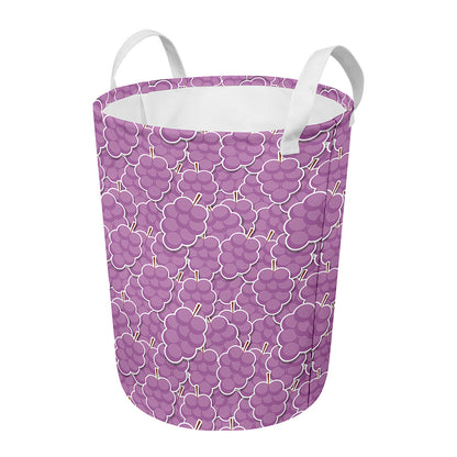 Cute Grape Pattern Print Round Laundry Basket