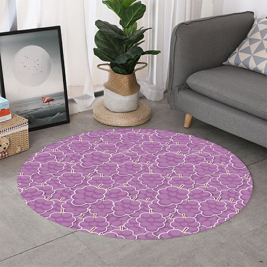 Cute Grape Pattern Print Round Rug