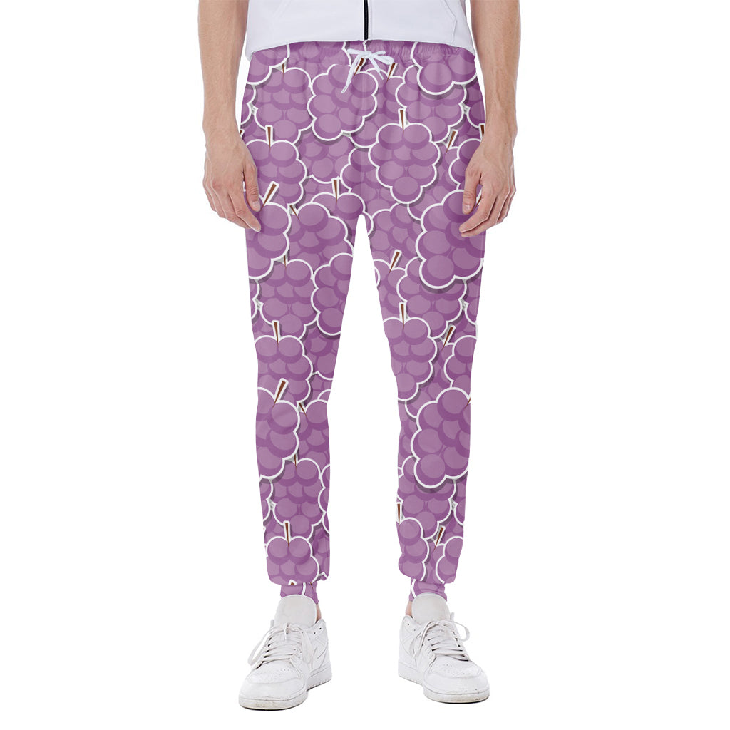Cute Grape Pattern Print Scuba Joggers