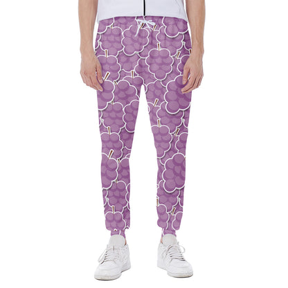 Cute Grape Pattern Print Scuba Joggers