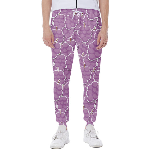 Cute Grape Pattern Print Scuba Joggers