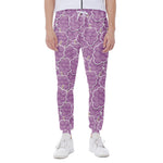 Cute Grape Pattern Print Scuba Joggers