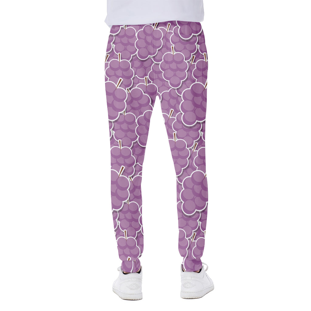 Cute Grape Pattern Print Scuba Joggers