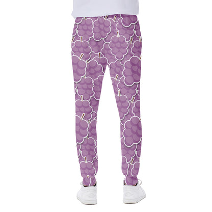 Cute Grape Pattern Print Scuba Joggers