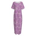 Cute Grape Pattern Print Short Sleeve Long Nightdress