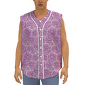 Cute Grape Pattern Print Sleeveless Baseball Jersey