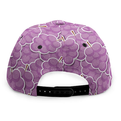 Cute Grape Pattern Print Snapback Cap