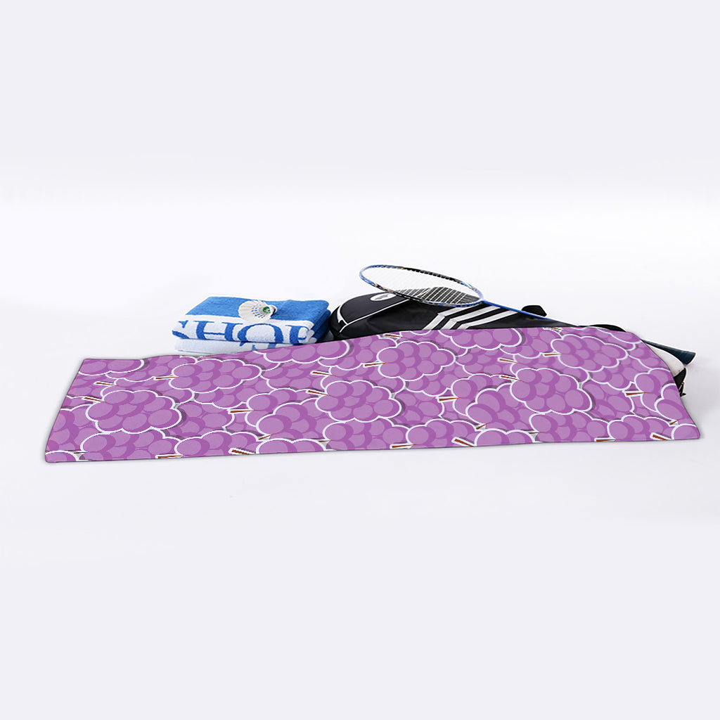 Cute Grape Pattern Print Sports Towel