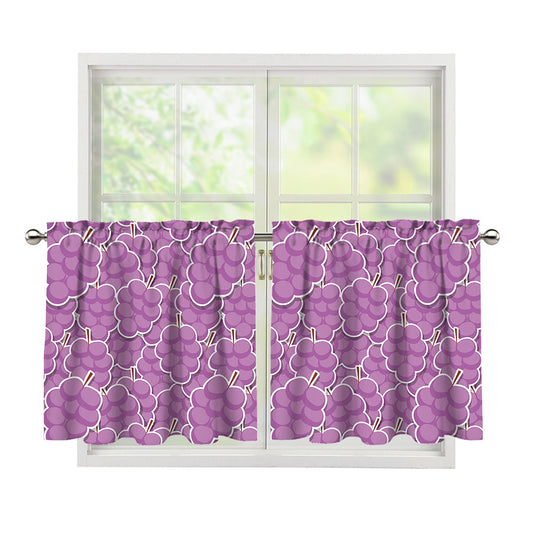 Cute Grape Pattern Print Tier Curtains