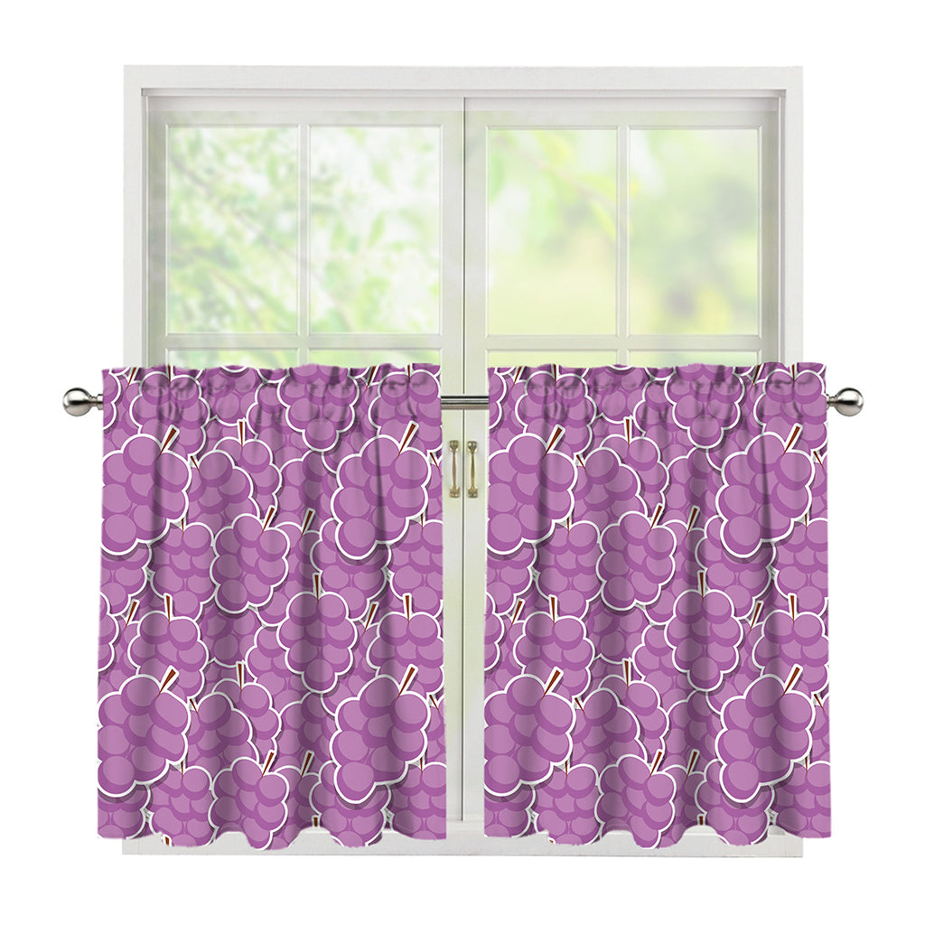 Cute Grape Pattern Print Tier Curtains