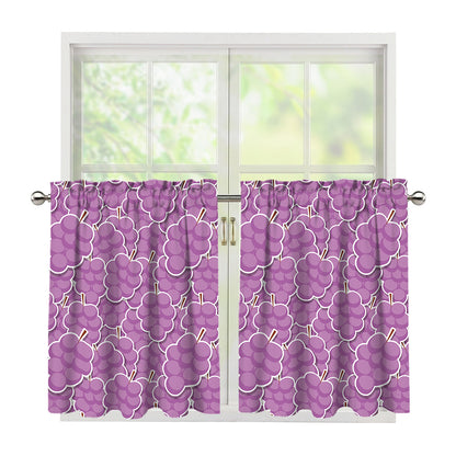 Cute Grape Pattern Print Tier Curtains
