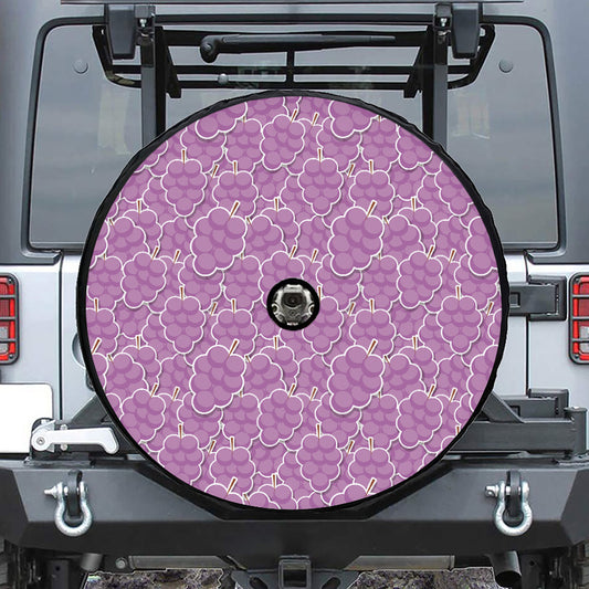 Cute Grape Pattern Print Tire Cover With Camera Hole