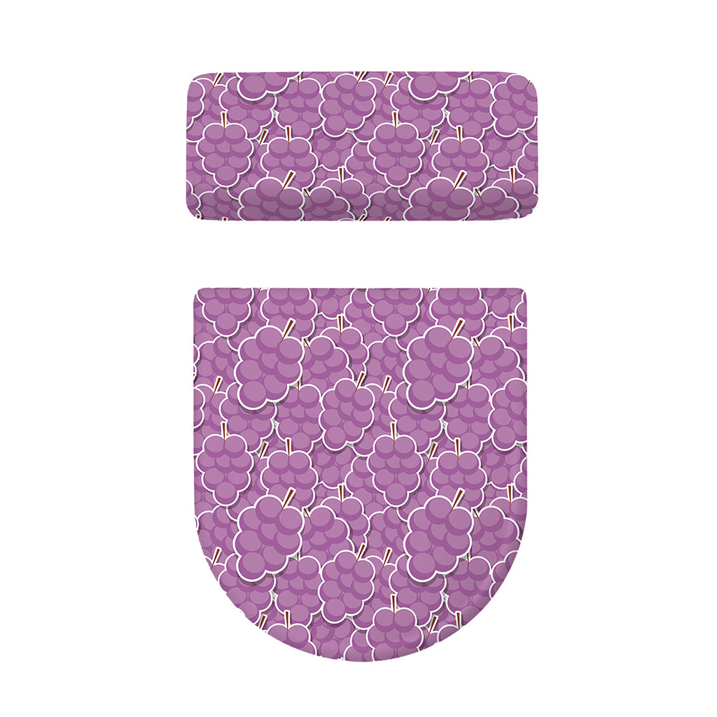 Cute Grape Pattern Print Toilet Lid And Tank Cover Set