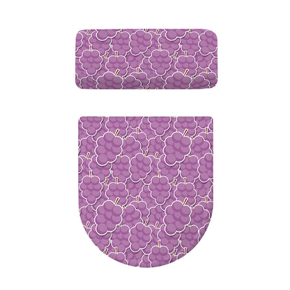 Cute Grape Pattern Print Toilet Lid And Tank Cover Set