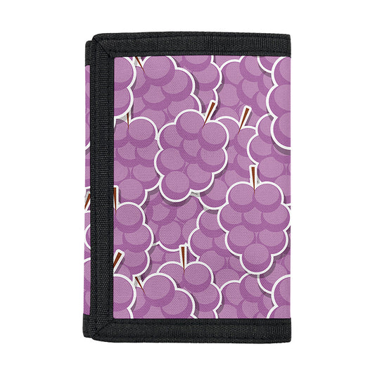 Cute Grape Pattern Print Trifold Wallet