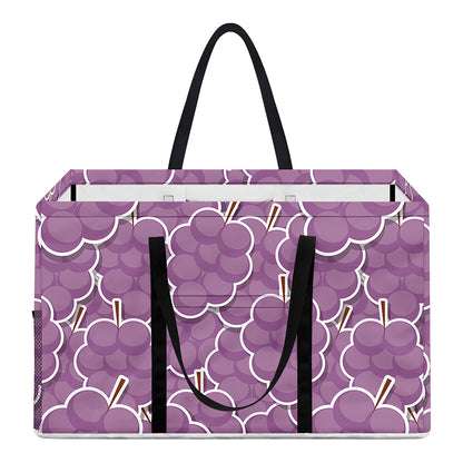 Cute Grape Pattern Print Utility Tote Bag