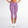 Cute Grape Pattern Print Women's Capri Leggings