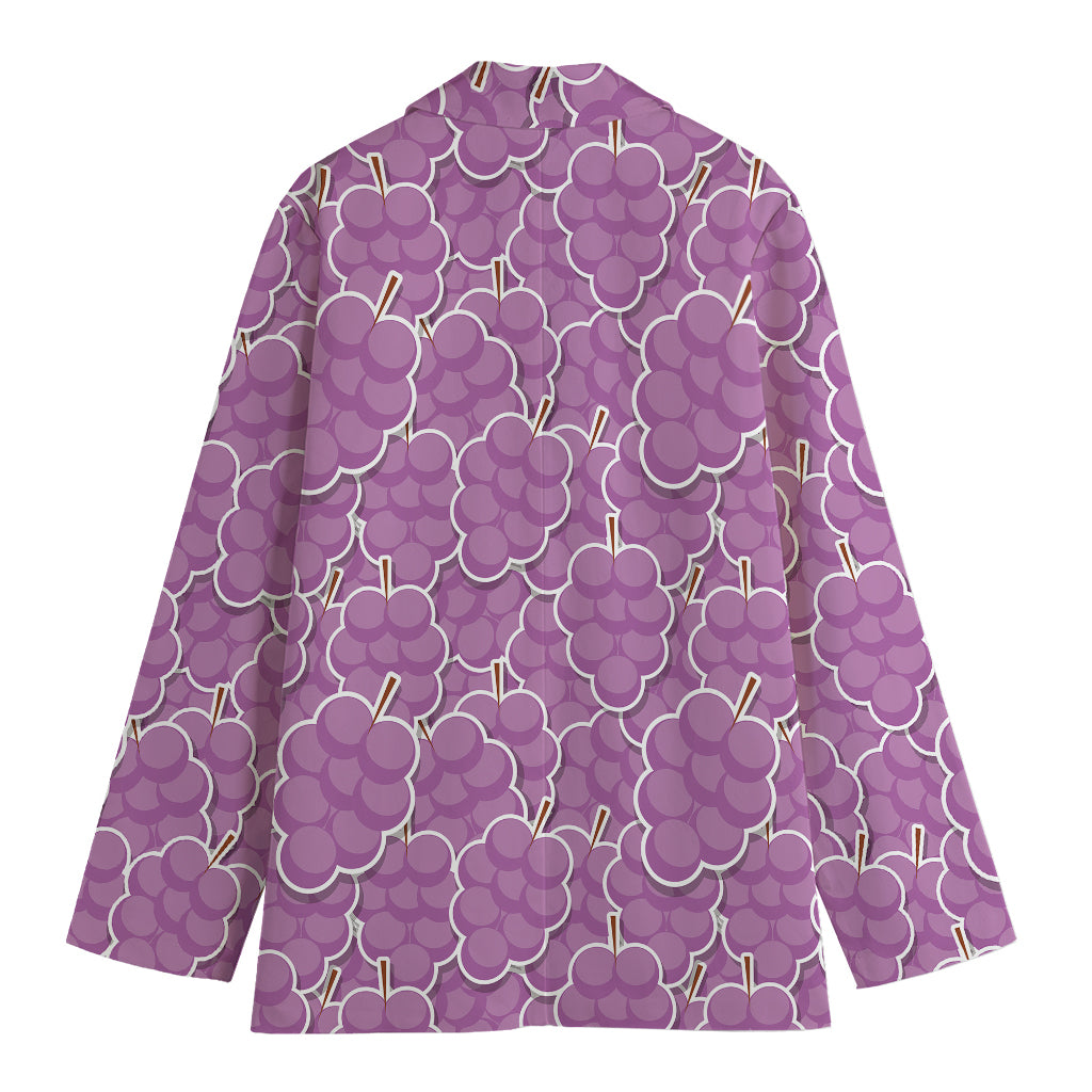 Cute Grape Pattern Print Women's Cotton Blazer