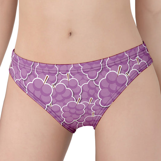 Cute Grape Pattern Print Women's Panties