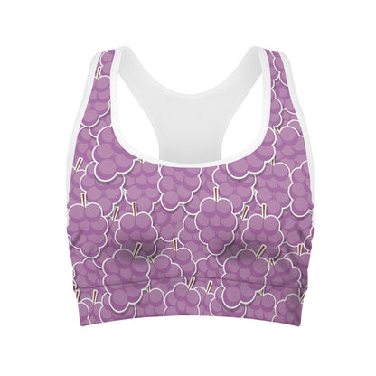Cute Grape Pattern Print Women's Sports Bra