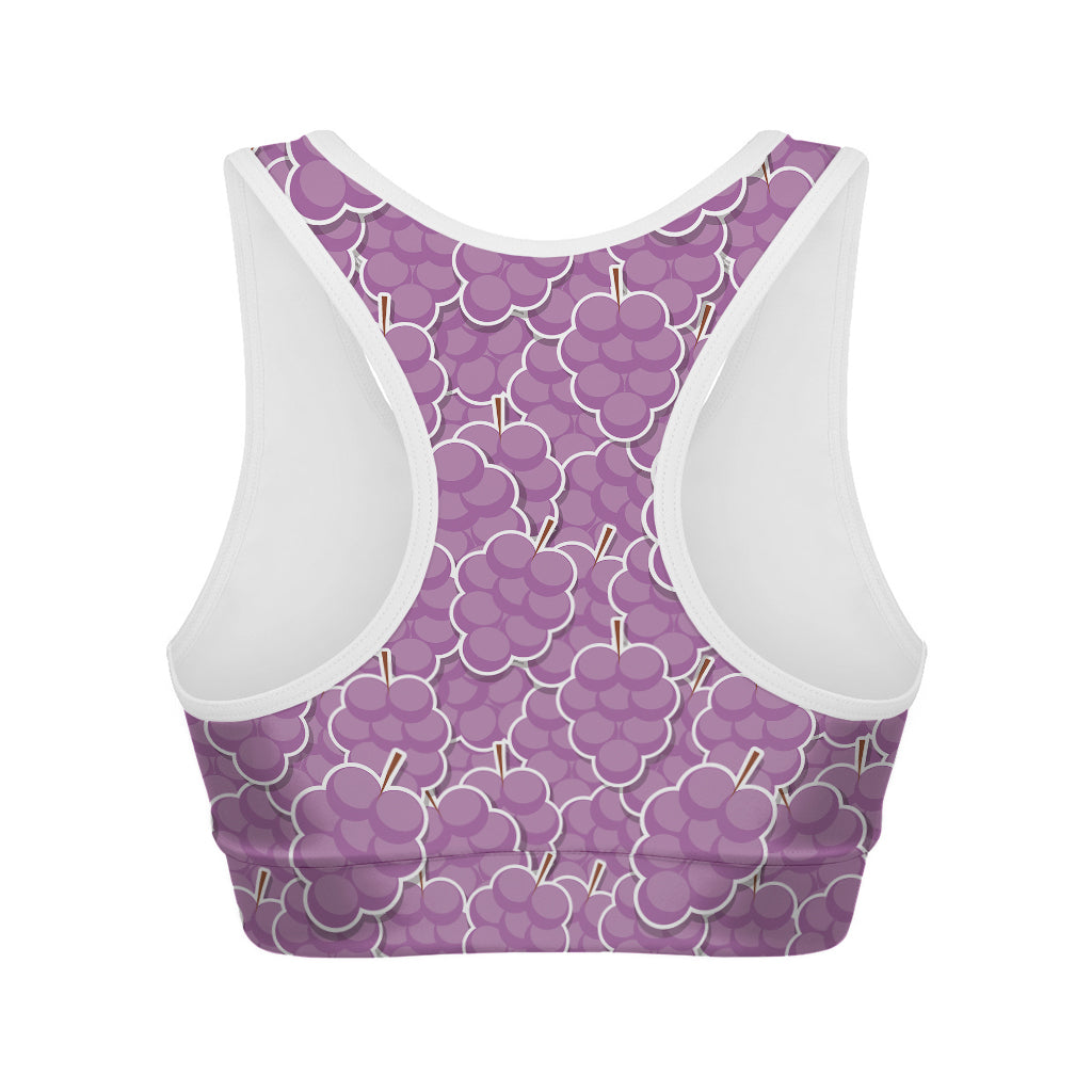 Cute Grape Pattern Print Women's Sports Bra