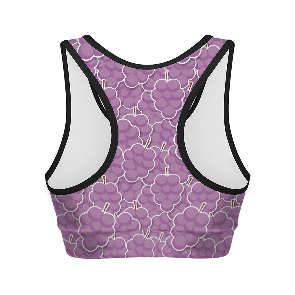 Cute Grape Pattern Print Women's Sports Bra