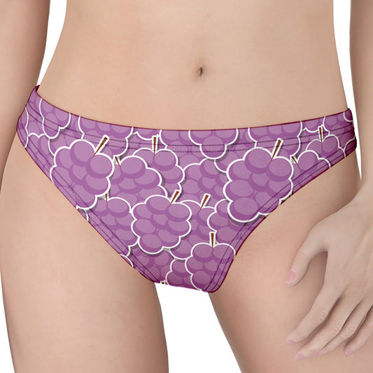 Cute Grape Pattern Print Women's Thong