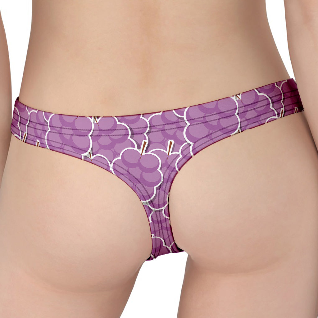 Cute Grape Pattern Print Women's Thong