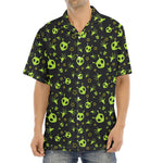 Cute Green Alien Pattern Print Aloha Shirt