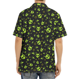 Cute Green Alien Pattern Print Aloha Shirt