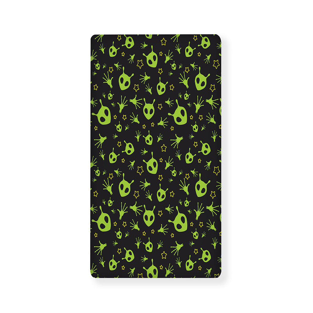 Cute Green Alien Pattern Print Baby Crib Sheet