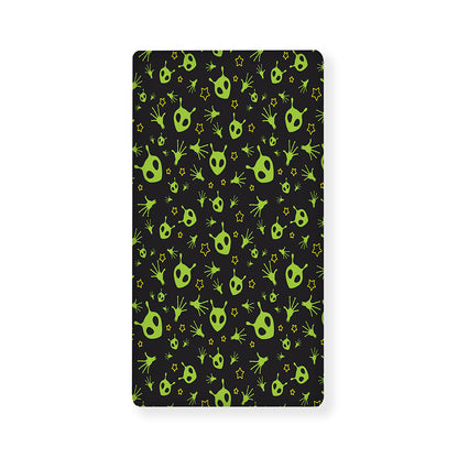 Cute Green Alien Pattern Print Baby Crib Sheet