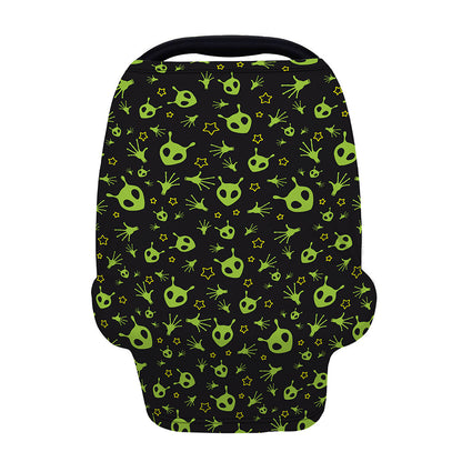 Cute Green Alien Pattern Print Baby Seat Cover