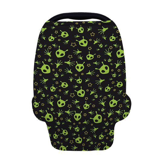 Cute Green Alien Pattern Print Baby Seat Cover