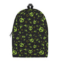 Cute Green Alien Pattern Print School Backpack