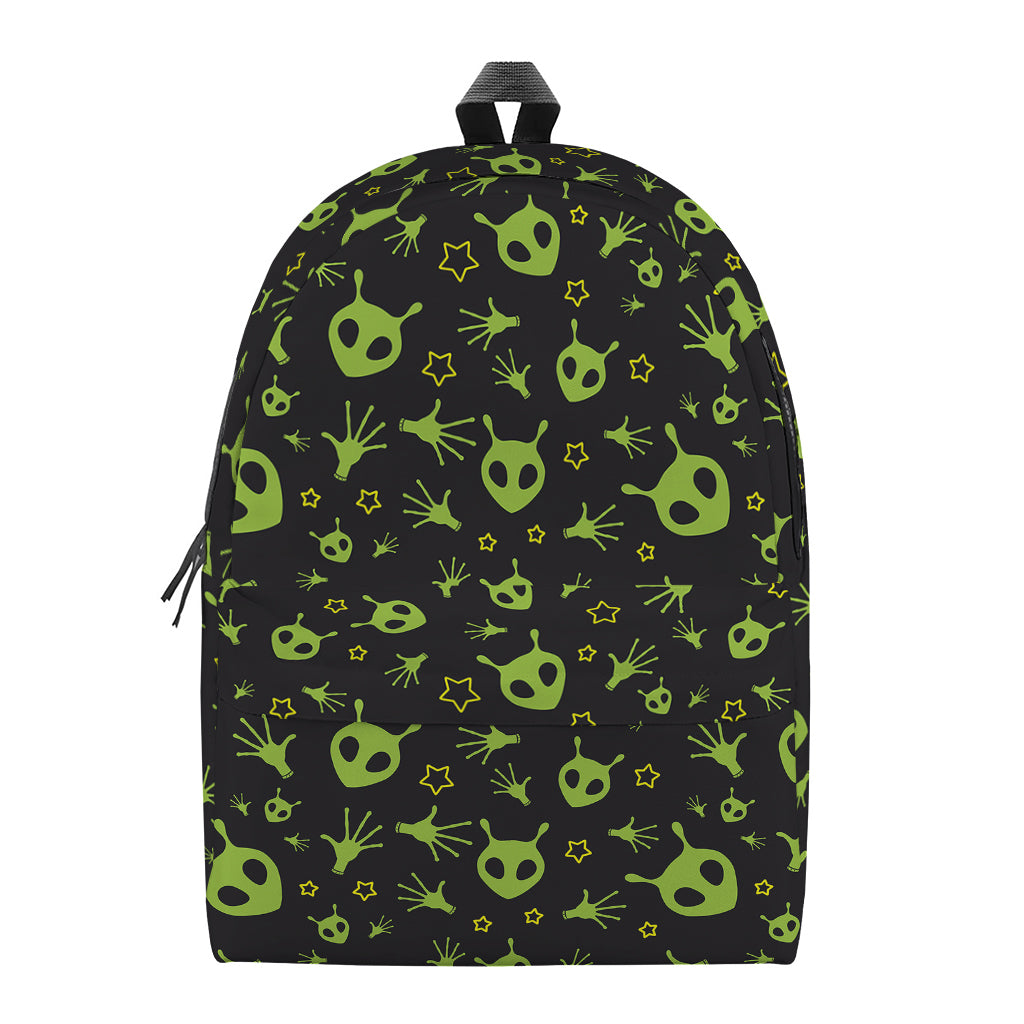 Cute Green Alien Pattern Print Backpack