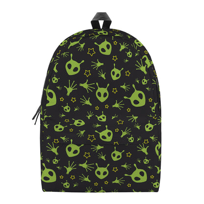 Cute Green Alien Pattern Print Backpack
