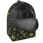 Cute Green Alien Pattern Print Backpack