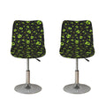 Cute Green Alien Pattern Print Bar Stool Covers