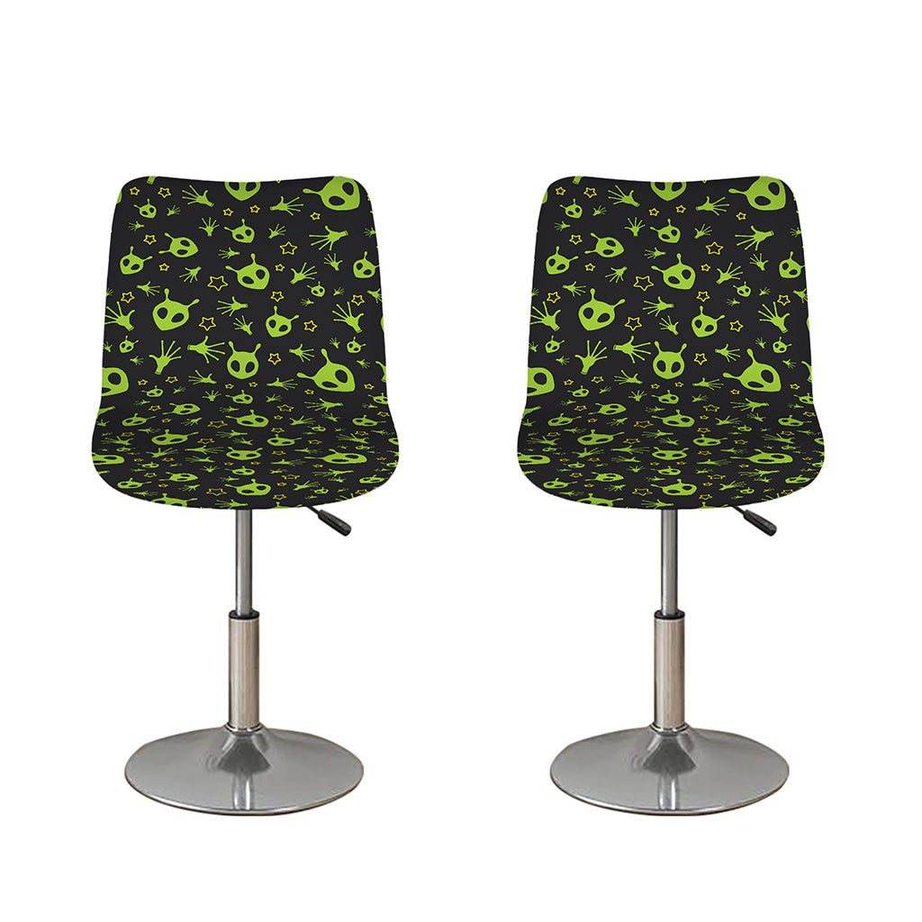 Cute Green Alien Pattern Print Bar Stool Covers