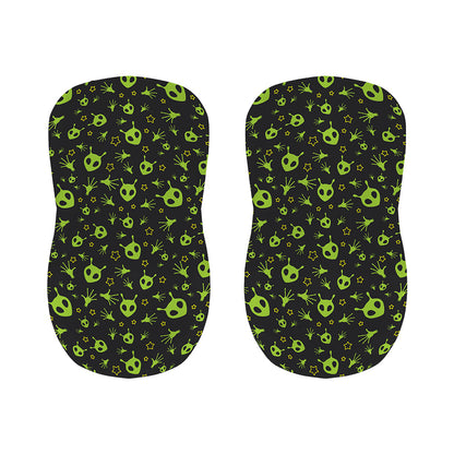 Cute Green Alien Pattern Print Bar Stool Covers