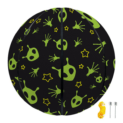 Cute Green Alien Pattern Print Basketball