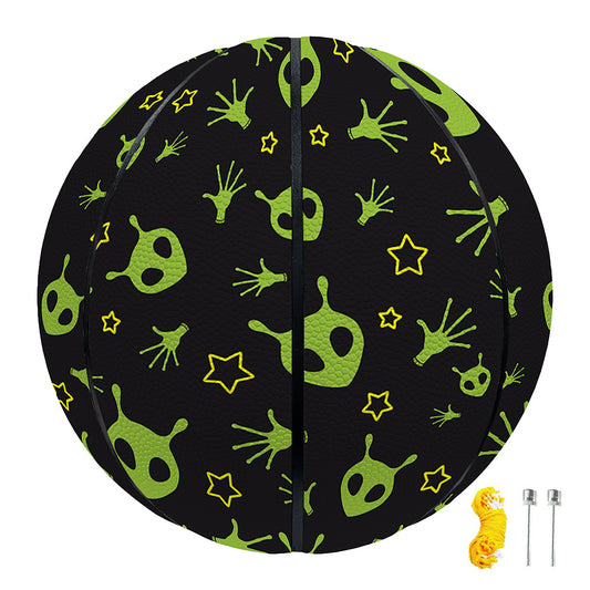 Cute Green Alien Pattern Print Basketball
