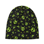 Cute Green Alien Pattern Print Beanie