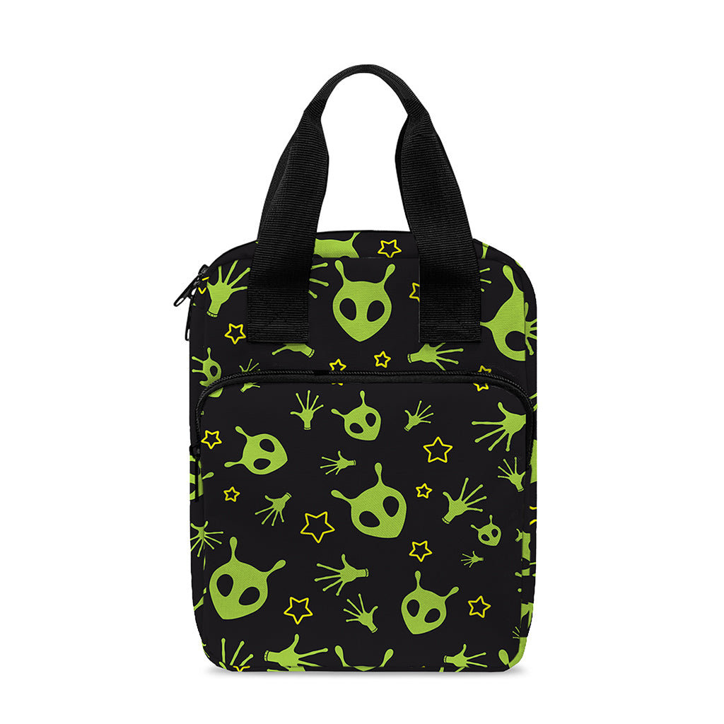 Cute Green Alien Pattern Print Bible Tote Bag