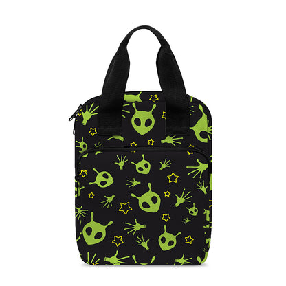 Cute Green Alien Pattern Print Bible Tote Bag