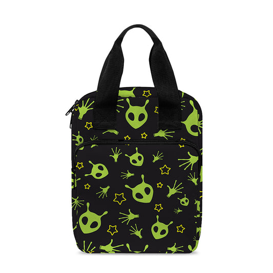 Cute Green Alien Pattern Print Bible Tote Bag